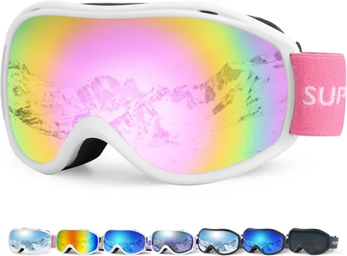 Vista 8 de Supertrip Gafas de esquí para hombres y mujeres, antivaho para nieve, protección UV, gafas de snowboard para adultos y jóvenes