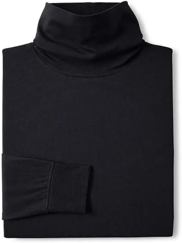 Vista 6 de Lands' End - Camisa de cuello alto Super-T de mezcla de algodón para hombre Negro