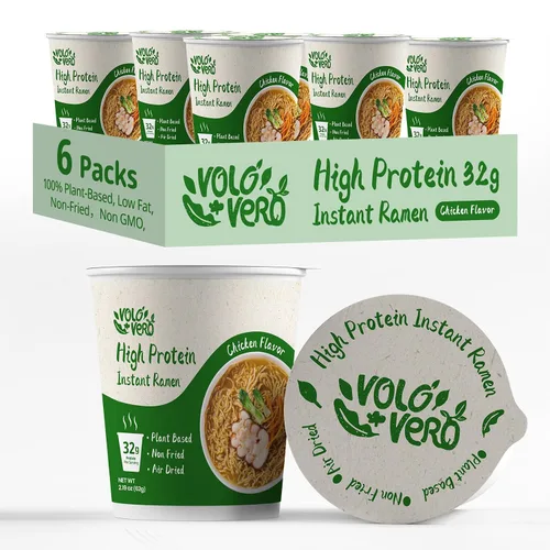Vista 12 de VOLO VERO Tazas de fideos ramen instantáneos con alto contenido