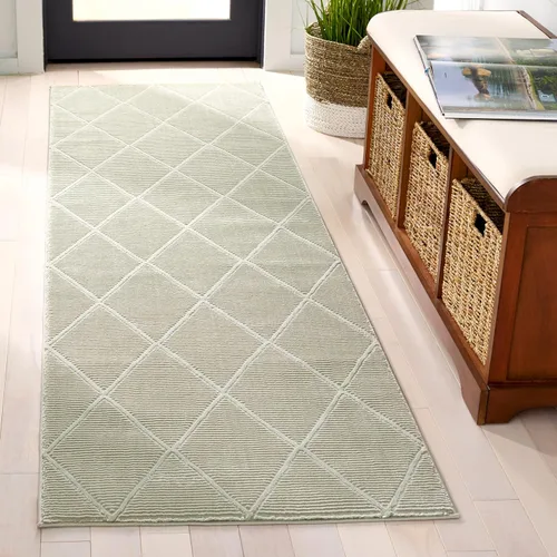Vista 30 de SAFAVIEH - Alfombra de colección Revive, 9' x 12', beige, diseño enrejado, no se desprende y de fácil cuidado, ideal para áreas de alto tráfico