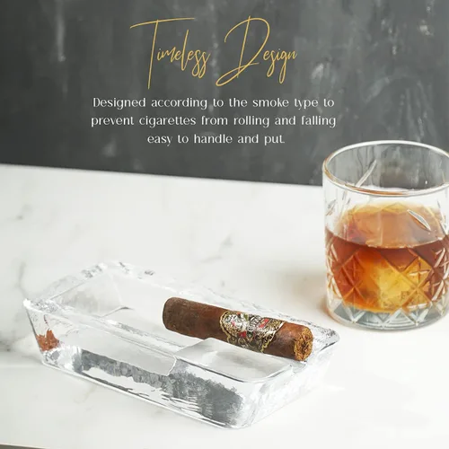 Vista 6 de The Buybox Cenicero grande para cigarrillos al aire libre, vidrio pesado grande para patio/exteriores/ceniceros de cenizas de cigarros grande