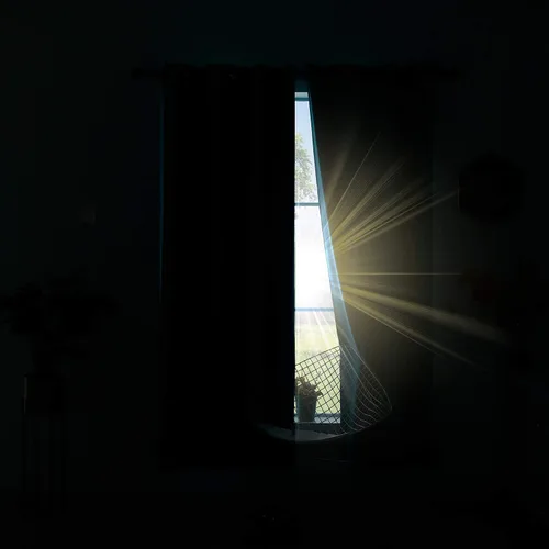 Vista 7 de KOUFALL Paquete de cortinas opacas de oscurecimiento de habitación y cortinas transparentes rosas para sala de estar y dormitorio