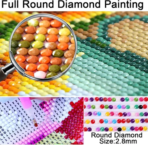 Vista 2 de Pintura de diamantes India para mujer, kits de arte de diamantes de 3.9 x 7.9 in, 5D, pintura por número para adultos, accesorios de arte