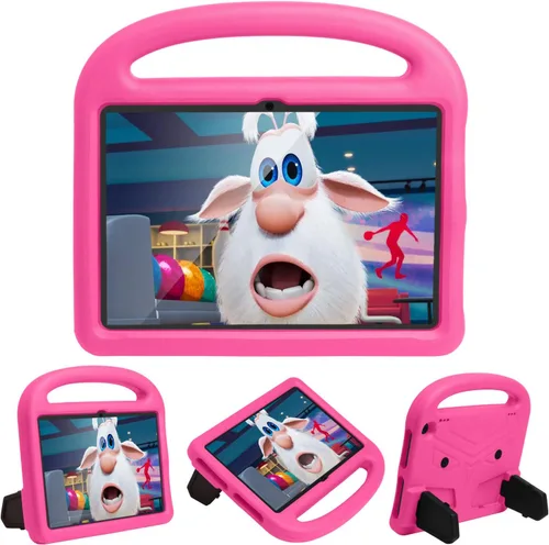 Vista 60 de Funda para tablet Kindle Fire 7 para niños (12.ª generación, versión 2022) con mango de pie de apoyo de forraje resistente, espuma EVA suave, a