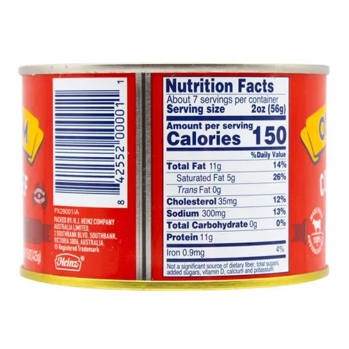Vista 4 de Ox & Palm Carne de Res en Conserva Australiana Original Estilo Chunky 15 oz (Paquete de 1)