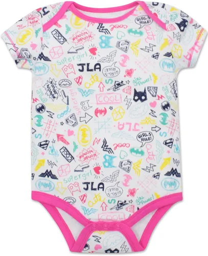 Vista 4 de WARNER BROS DC Comics Justice League - Paquete de 5 mamelucos para niñas, Multi