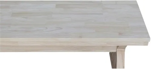 Vista 8 de International Concepts - Banco de entrada de madera maciza sin terminar de 60 pulgadas con superficie de bloque de carnicero, asiento de banco