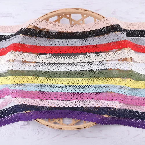 Vista 7 de Cinta de encaje vintage de 20 yardas x 1 pulgada, borde de encaje de algodón de ganchillo para paquete de Navidad, costura de bricolaje, vestido