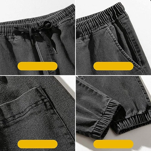 Vista 6 de XYXIONGMAO Streetwear Hip Hop Cargo Joggers Pantalones para hombre, overoles de mezclilla, arnés deportivo, pies, pantalones casuales Harlan