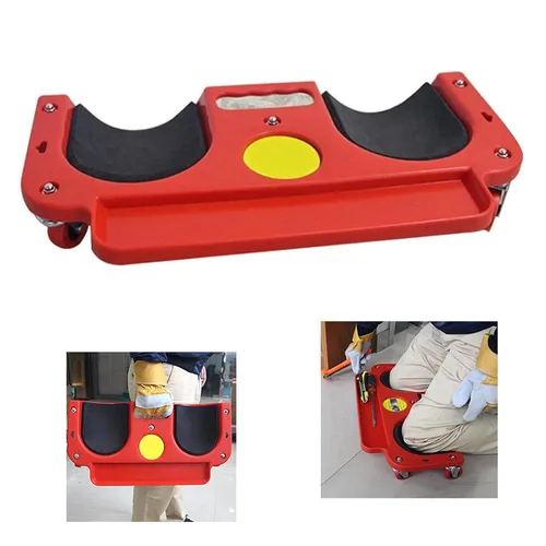 Vista 5 de Rodilleras enrollables con ruedas, almohadillas enrollables con ruedas, almohadillas acolchadas de espuma con ruedas utilizadas para trabajos