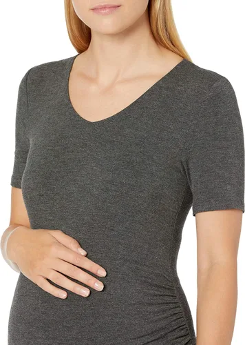 Vista 4 de Tienda Essentials Camiseta de maternidad de manga corta con cuello en V para mujer, paquete de 2