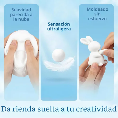Vista 2 de RAINFLOW Arcilla de espuma blanca – Arcilla de espuma moldeable para cosplay, suave y blanda Creative Art Supplies for Arts and Crafts Projects