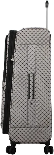 Vista 45 de Steve Madden Equipaje de diseñador, Chalet Gris Claro, Juego de maleta giratoria ligera expandible de 3 piezas - Juego de viaje