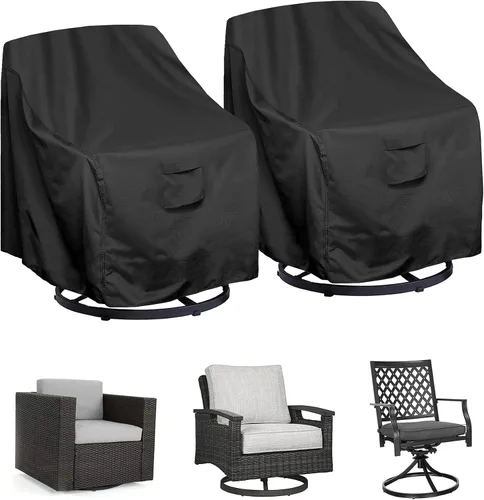 Vista 8 de WOMACO Funda apilable para silla de patio, impermeable, para exteriores, con respaldo alto, resistente al agua, para muebles de exterior, protector