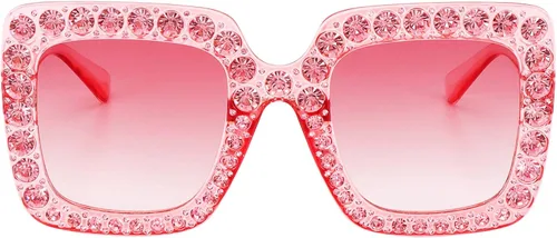 Vista 3 de ROYAL GIRL Elton - Gafas de sol cuadradas con diamantes de imitación de gran