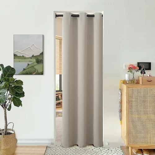 Vista 82 de BGment Cortina Oscurecedora para Puerta Corredera, Cortina Divisoria Opaca Ancha para Sala de Estar de 84 Pulgadas de Largo, Cortina Térmica de Rosa