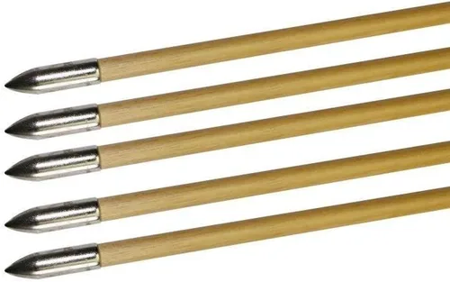 Vista 5 de TOPARCHERY Punta de flecha de acero inoxidable para flechas de bambú de madera, 50 unidades, 100 granos, punta de flecha de acero inoxidable