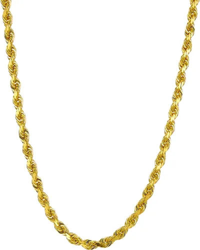 Vista 2 de Collar de cadena de cuerda de corte de diamante de 14 quilates con corte de diamante macizo de 0.157 in, 0.118 in, 0.098 in, 0.079 in, 0.059 in