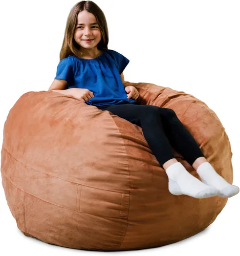 Vista 77 de Big Joe Fuf Silla Puf de Espuma de 5 Pies de Tamaño Extra Grande con Funda Extraíble para Niños, Adolescentes, Adultos, Onyx Lenox, Poliéster Tejido