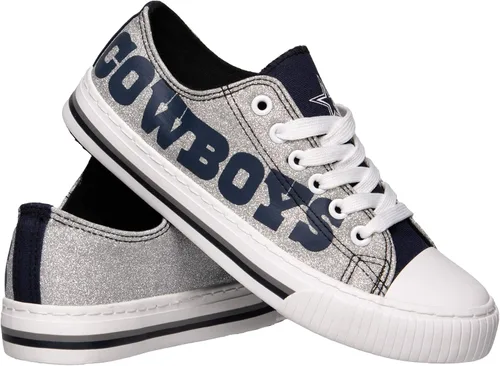 Vista 15 de FOCO Womens NFL Team Logo Ladies Fashion Glitter Low Top Canvas Sneakers Shoes