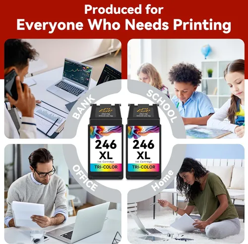 Vista 6 de 246XL - Cartuchos de tinta de color compatibles con Cannon CL-246 246 XL CL-246XL para Canon PIXMA TR4520 TS302 MG2525 TR4527 TS3322 MG3022 MX490