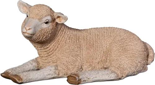 Vista 8 de Design Toscano Estatua de cordero de tamaño real de merino oveja: descansando