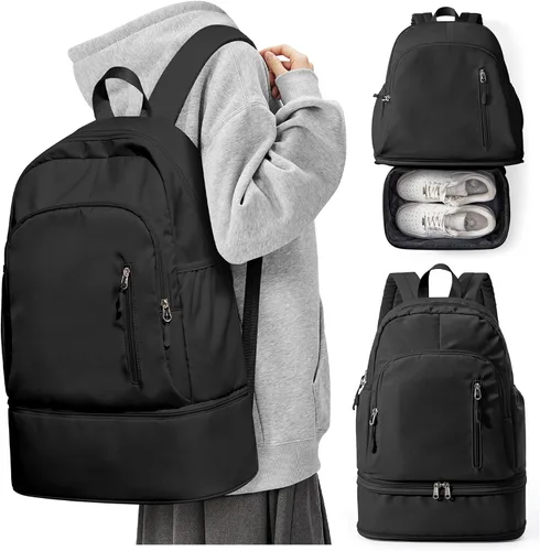 Vista 8 de BJLFS Mochila para mujer, Negro -, Grande, Moderno