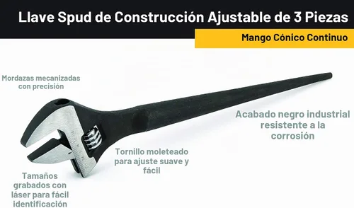 Vista 6 de Titan 223 Llave de construcción ajustable, juego de 3 piezas