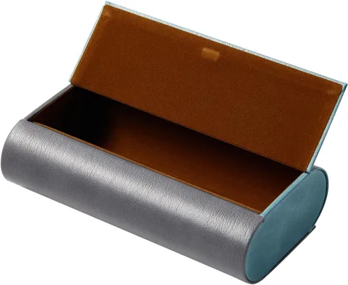 Vista 3 de Estuche doble para gafas, carcasa rígida 2 en 1 de almacenamiento para gafas de sol y gafas, funda delgada con cierre magnético