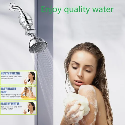Vista 8 de Cartuchos de filtro de agua de ducha universales de 15 etapas para todos los sistemas de ducha similares, reduce los productos químicos y el cloro