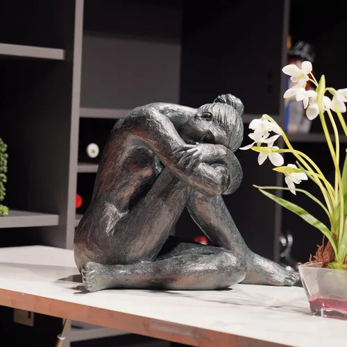 Vista 3 de Guichifun Estatua de Bailarina de Yoga Decoración para el Hogar - Escultura de Resina Moderna Creativa para Ballet en Casa Pensadores Bailarines