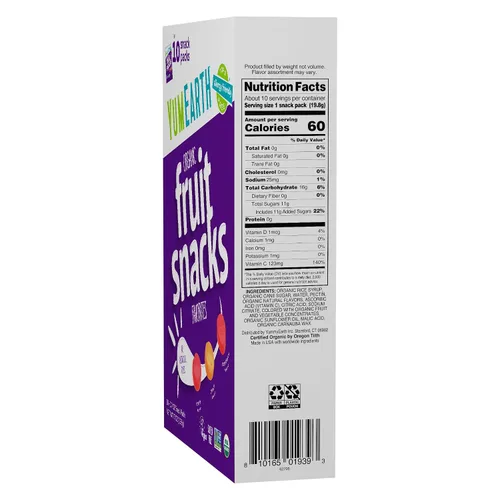 Vista 2 de YumEarth - Caja de botanas de frutas orgánicas, 0.7 oz (paquete de 10)