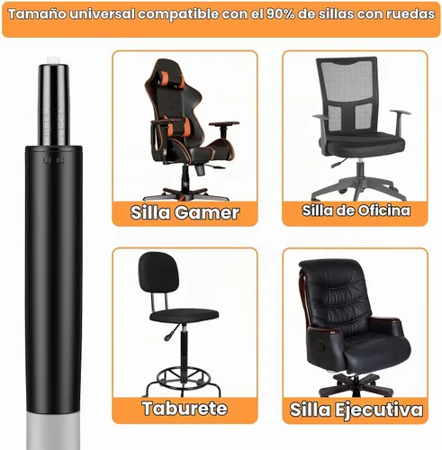 Vista 6 de Reemplazo del cilindro de silla de oficina, cilindro hidráulico de elevación de gas neumático de alta resistencia