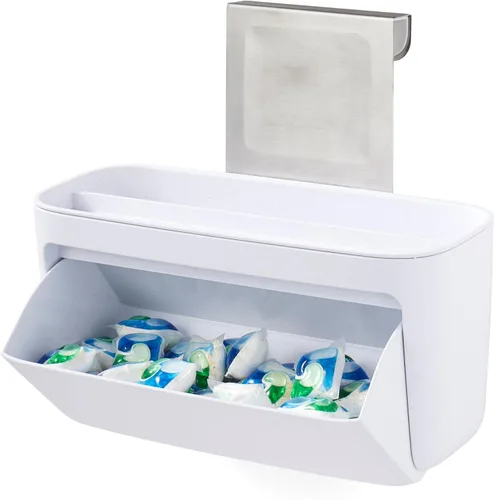 Vista 10 de YouCopia DoorStash Dispensador de Bolsas de Basura, Organizador Colgante para Puerta de Armario de Cocina con Tapa Desmontable para Almacenamiento