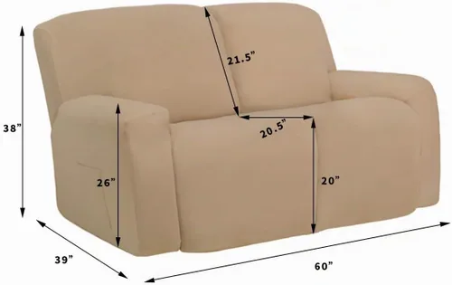 Vista 7 de Easy-Going - Funda elástica de microfibra para sofá reclinable seccional, suave vellón ajustable a tu sofá de 2 cuerpos, lavable, protector de Negro