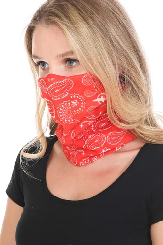 Vista 3 de Triple9 - Pasamontañas antipolvo Paquete de 6 polainas para cuello para hombres y mujeres Máscara facial bandana (rojo, negro), Rojo, Negro