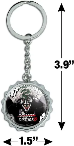 Vista 3 de Batman perturbado Joker llavero cromado metal Pop Cap abridor de botellas