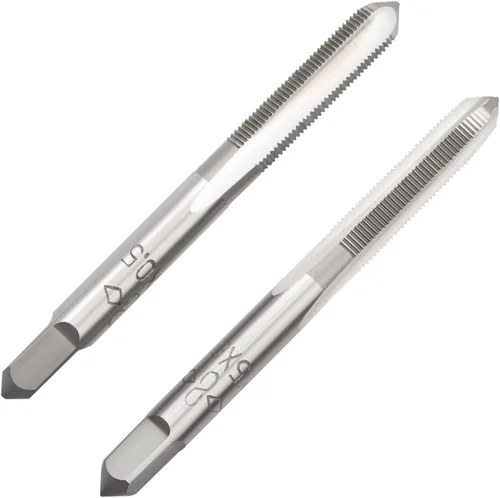 Vista 7 de M2 X 0.4 Mano métrica de grifo, mano derecha M2 X 0.016 in roscado mano grifo 1 par M2 X 0.4 Hand Tap 1Pair, Made of Alloy Tool Steel, Includes a