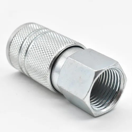 Vista 4 de Interstate Pneumatics CH680 Acoplador de acero industrial de 3/8 pulgadas x 1/2 pulgada NPT hembra