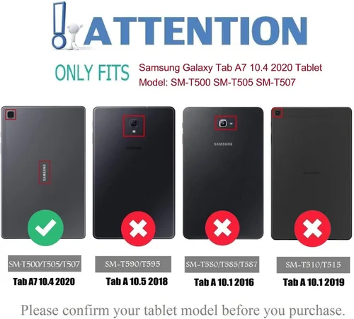 Vista 2 de Funda con teclado para Samsung Galaxy Tab A7 de 10.4 pulgadas 2020 (SM-T500/T505/T507), cubierta de teclado Bluetooth desmontable