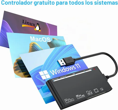 Vista 8 de Lector de tarjetas xD-Picture USB 3.0, lector de tarjetas múltiples para xD