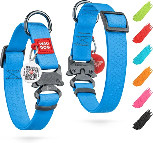 Vista 20 de WAUDOG Collar de perro impermeable – Collar ajustable para perros grandes, pequeños y medianos – Collares resistentes con cierre de metal duradero