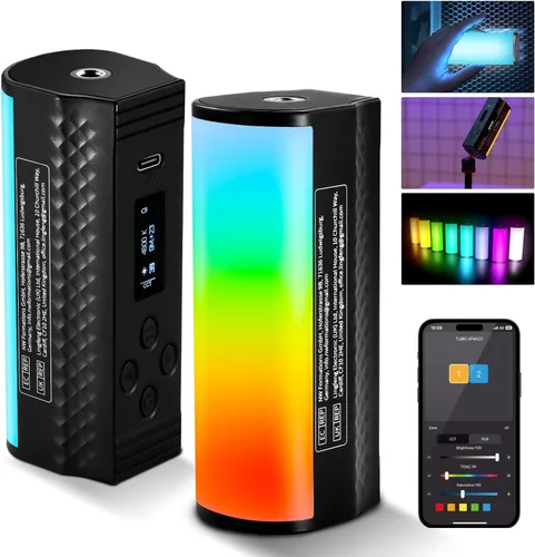 Vista 14 de NEEWER Varita de Luz RGB, Luz de Video de Fotografía Magnética de Mano, Barra de Luz de Tubo LED de Color Completo Atenuable 2500K~8500K CRI95+