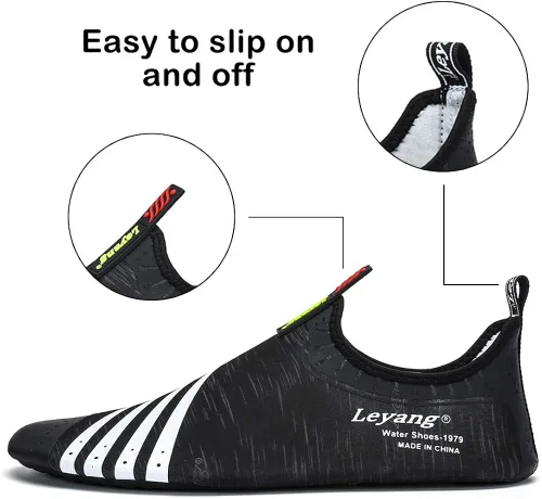 Vista 4 de Leyang - Zapatos acuáticos para mujer hombre niños para deportes de agua secado rápido para natación yoga aeróbic surf
