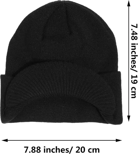 Vista 5 de SATINIOR Gorro de punto de invierno para hombre con ala gorra, cálido y grueso para exteriores