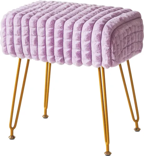 Vista 16 de IBUYKE Taburete Rectángulo con Reposapiés Otomano, Taburete de Tocador de Maquillaje, Mesa Auxiliar, Asiento de Tocador de Terciopelo, Silla