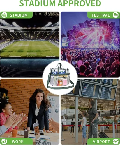 Vista 46 de MAY TREE Bolsa transparente para eventos en estadios de 12 x 6 x 12 pulgadas, bolsa de almuerzo transparente con correas reforzadas para trabajo