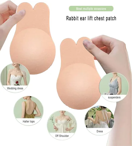 Vista 3 de 2 Pack Adhesive Bra,Breast Lift Tape Sticky Bra Invisible Lift Strapless Backles Bras for Women