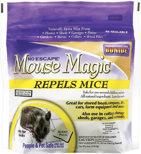 Vista 6 de Bonide Mouse Magic Mouse - Paquete de aroma repelente de ratones, 4