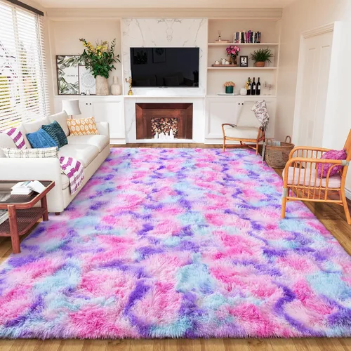 Vista 24 de AROGAN Alfombras suaves de 2 x 4 pies para dormitorio, alfombra mullida de felpa, alfombra peluda que no desprende para guardería, habitación